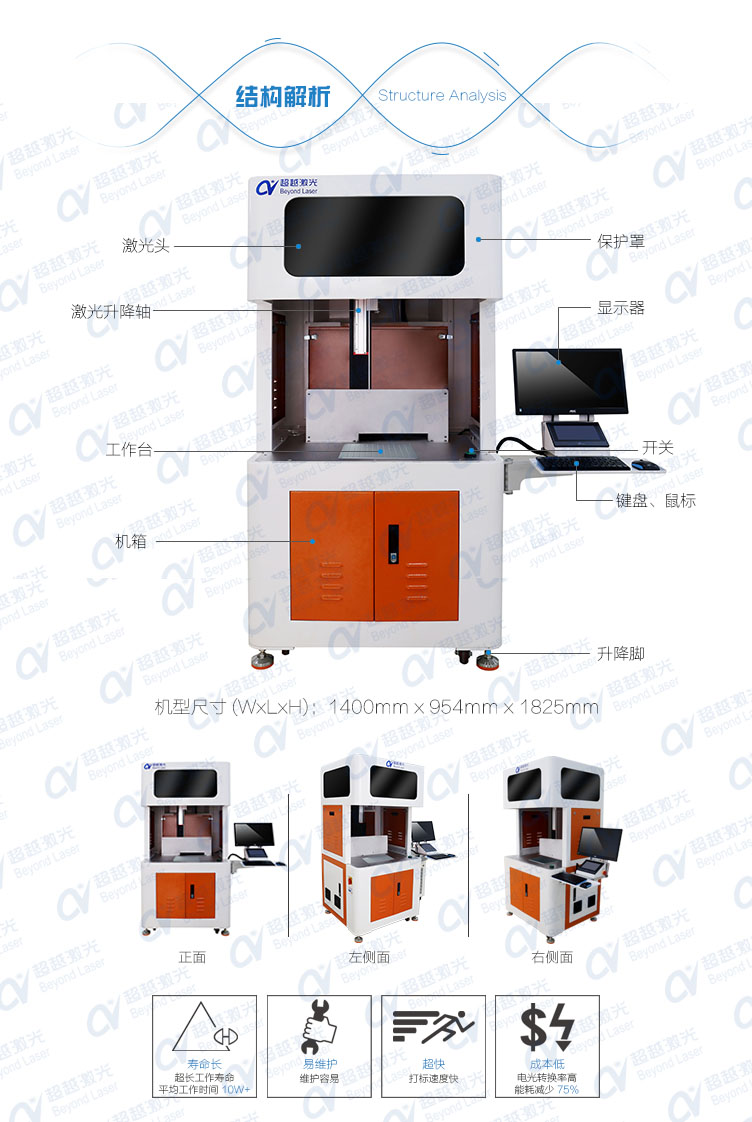 10W紫外激光打標(biāo)機(jī)多面展示2